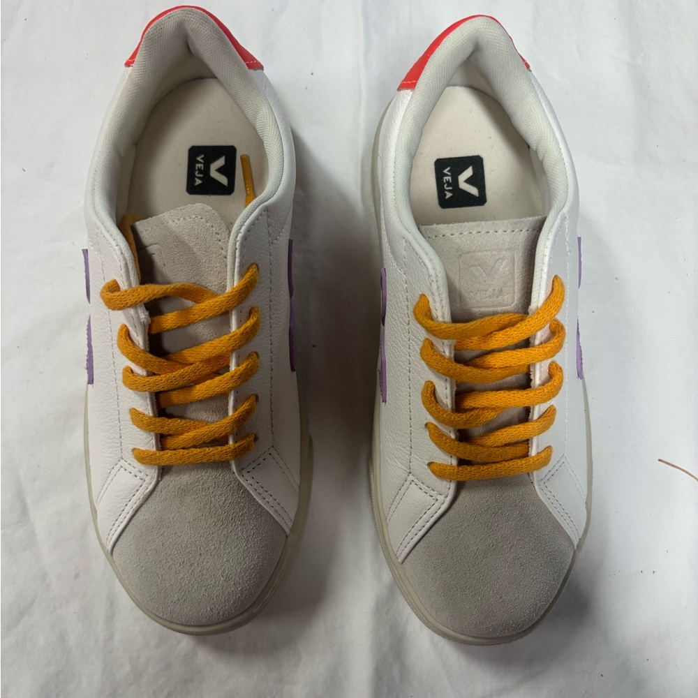 NOT AVAILABLE New VEJA  Sneakers white with yellow, purple, and red accents